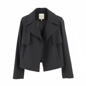 bagatelle Black Cropped Trench Coat Jacket